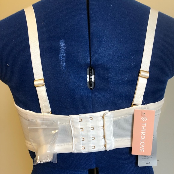 Thirdlove 24/7 Classic Lace Strapless Bra 34F Ivory - Picture 4 of 9